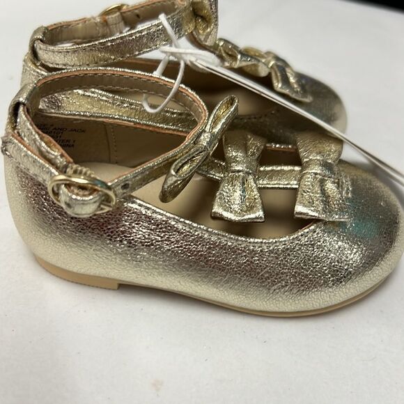 Janie and Jack 100048101 Collections Metallic Bow Ballet Flat NWT size 4 - Picture 5 of 9